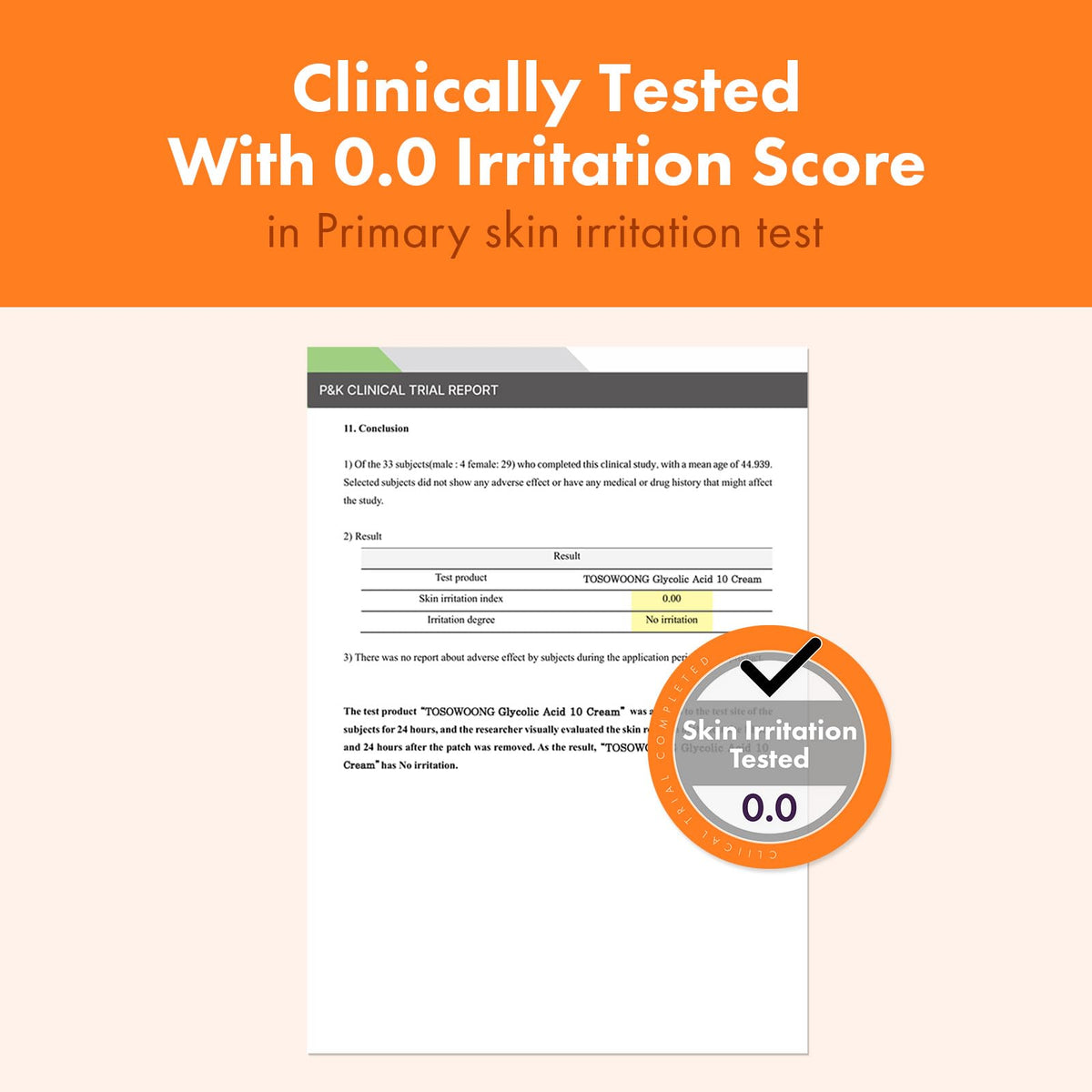 TOSOWOONG ingredient label close-up highlighting glycolic acid, panthenol, hyaluronic benefits