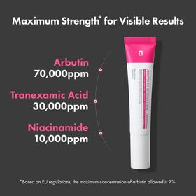 TOSOWOONG ingredient label close-up highlighting active arbutin and acids