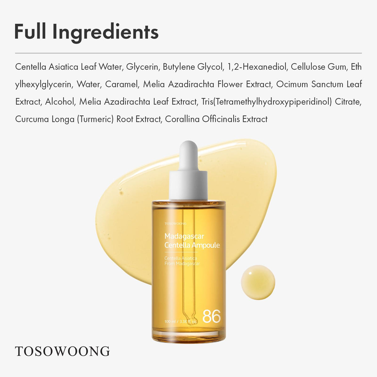 TOSOWOONG ampoule on bathroom shelf suggesting daily routine use