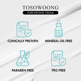 Before and after skin comparison showcasing TOSOWOONG pore improvement