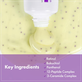 TOSOWOONG ingredient label close-up highlighting retinol and peptides