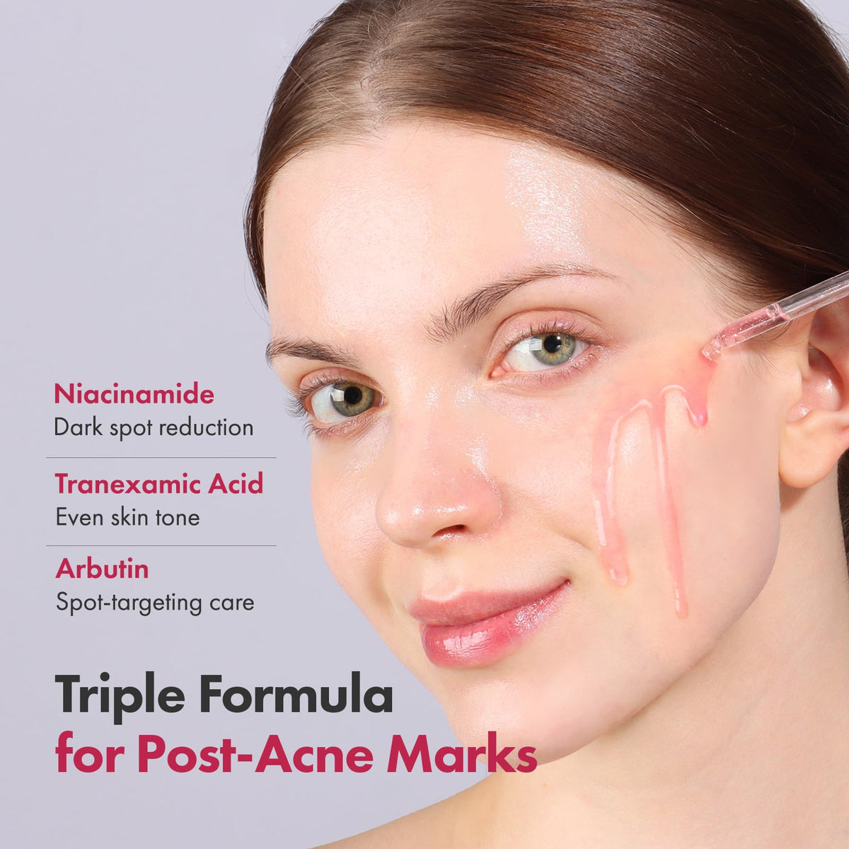 TOSOWOONG serum dropper dispensing a drop, demonstrating easy application and lightweight texture