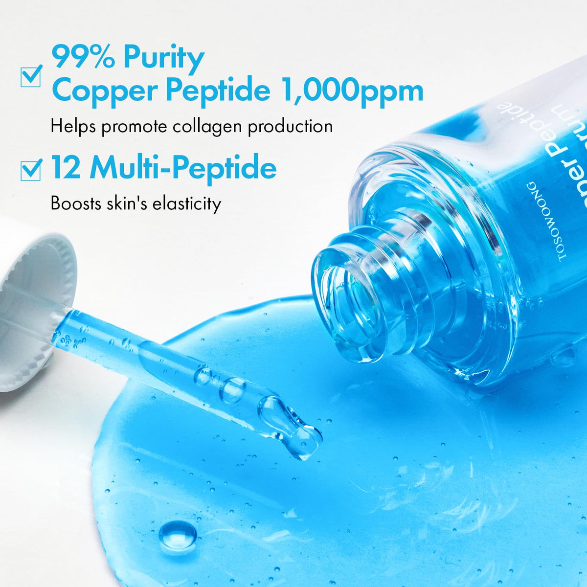 TOSOWOONG gel-serum texture close-up showing lightweight hydration and smooth finish benefit