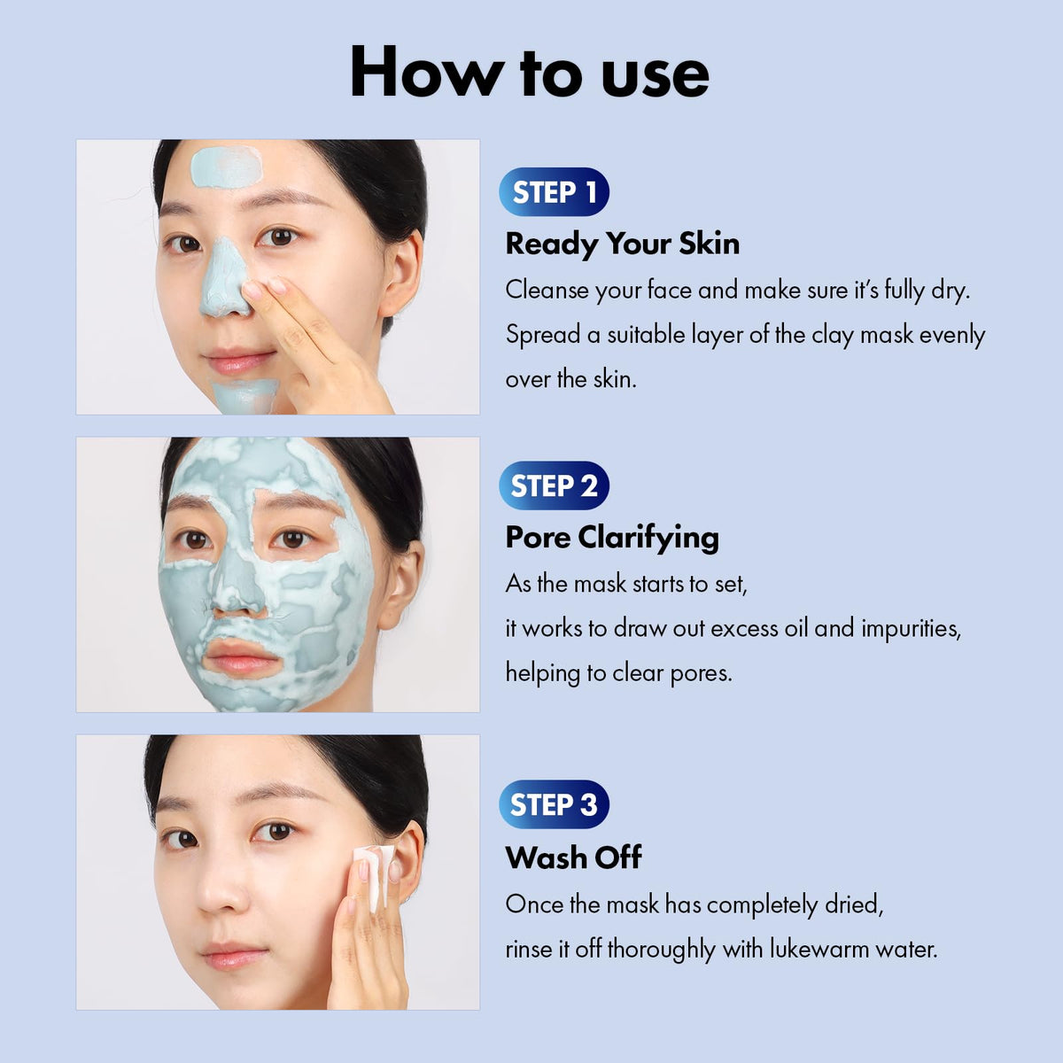 TOSOWOONG tube label close-up highlighting clay blend ingredients