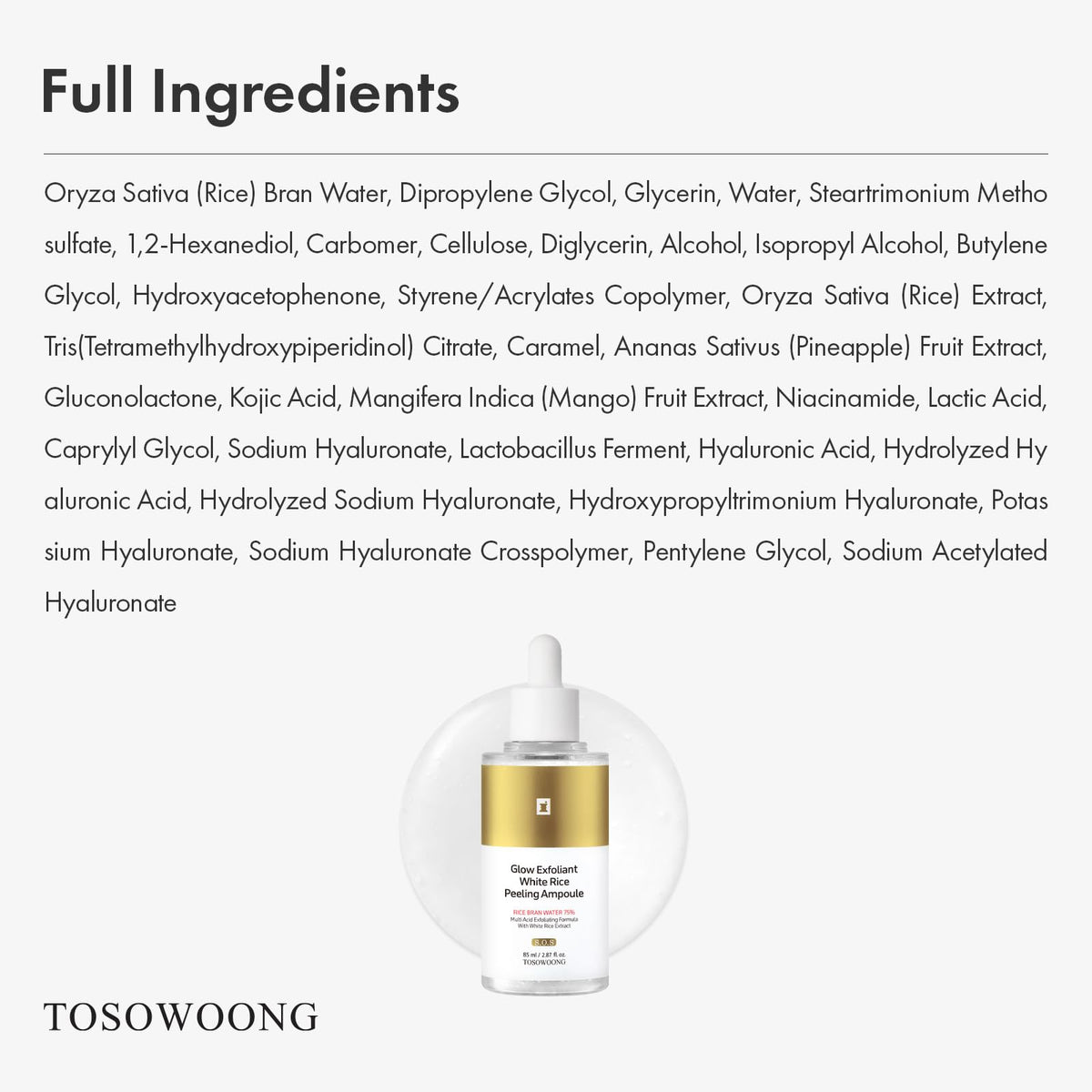 TOSOWOONG using ampoule on chest to show body exfoliation results