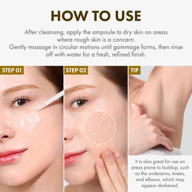 TOSOWOONG applying ampoule to face illustrating gentle exfoliation benefit