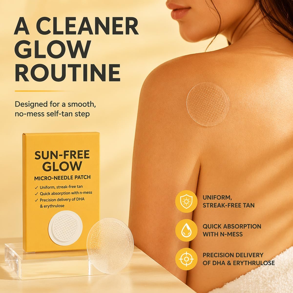 Total ReliefSun Purevlab single patch close-up demonstrating easy application