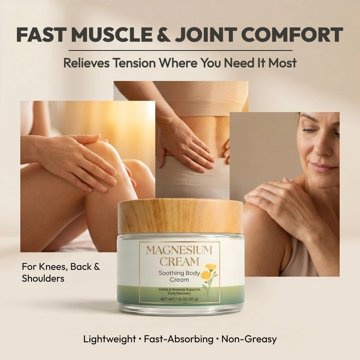 Generic Total Soothe applied on knee demonstrating targeted relief after activity