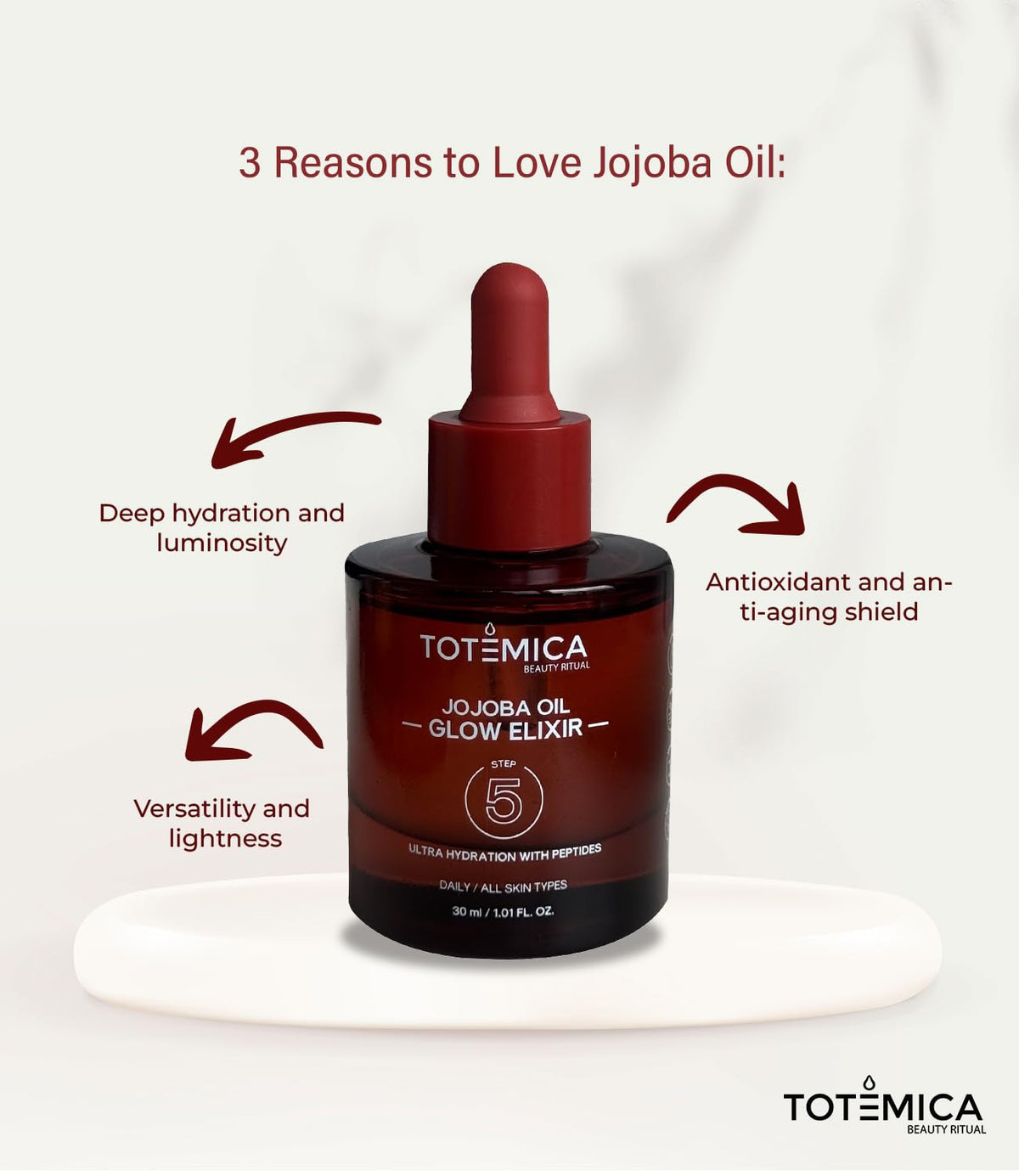 TOTEMICA applied to face during morning routine illustrating lightweight layering benefit
