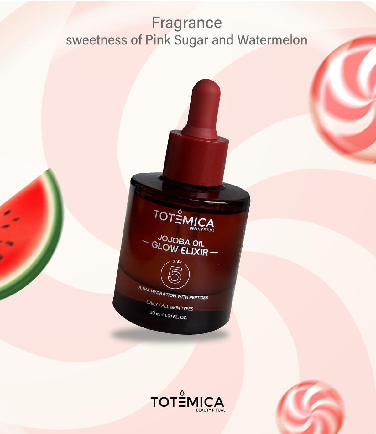 TOTEMICA massaged into elbow showing body hydration and improved skin softness benefit