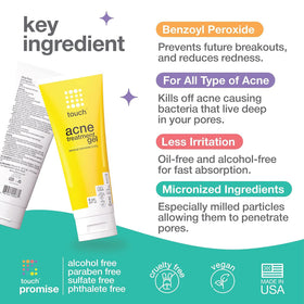 TOUCH applying gel to cheek demonstrating spot-treatment benefit