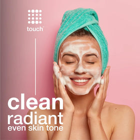 TOUCH face wash in bathroom lifestyle setting showing daily routine and skin renewal benefit