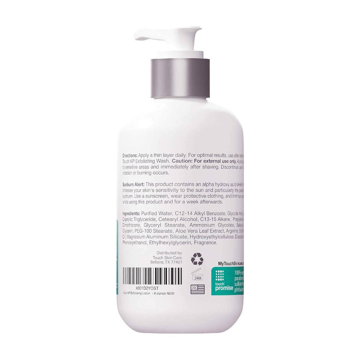 TOUCH bottle on bathroom shelf suggesting everyday routine convenience benefit