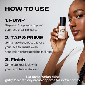 TOUCH IN SOL on vanity with makeup items showing daily routine convenience