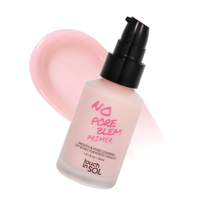 TOUCH IN SOL front packaging showing sleek primer bottle and brand