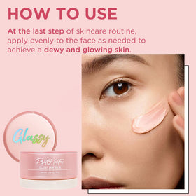 TOUCH IN SOL on vanity with mirror portraying daily routine and glowing skin result