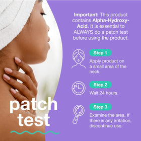 TOUCH ingredient label close-up showing acids and botanicals