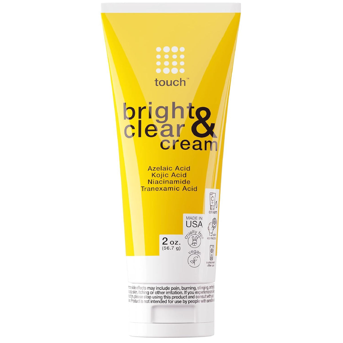 TOUCH radiance cream front packaging showing clean label and size benefit
