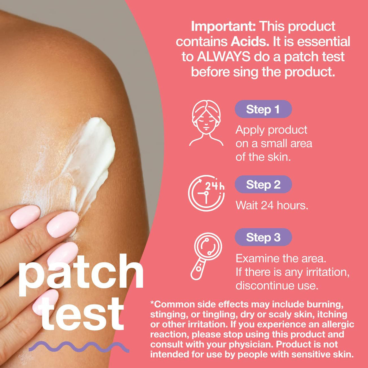 TOUCH radiance cream next to ingredient bottles showing active complex benefits