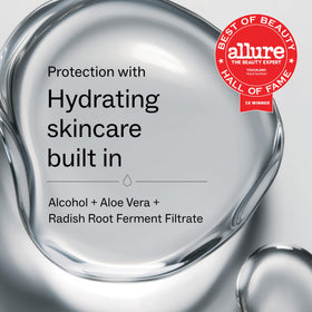 Touchland texture shown on hand demonstrating hydrating, non-sticky finish