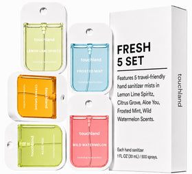 Touchland citrus grove spray texture demonstrating quick-drying mist benefit