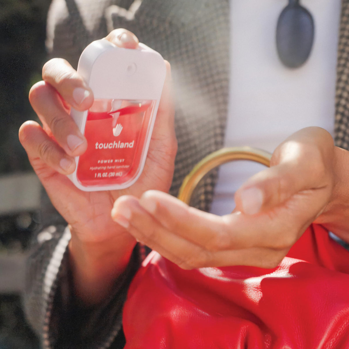 Touchland trio in a bag on-the-go illustrating portability and everyday use