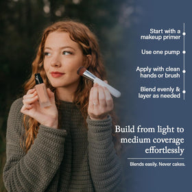 Toups and Co foundation applied with brush for even, buildable coverage