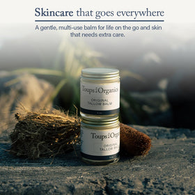 Toups and Co balm on bathroom counter illustrating daily skincare routine benefit