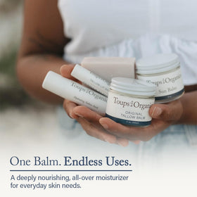 Toups and Co essential oils and botanicals near jar conveying calming scent benefit