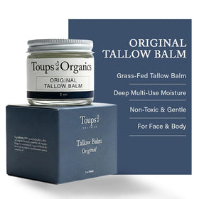 Toups and Co glass jar with recyclable symbol showing eco-friendly packaging benefit