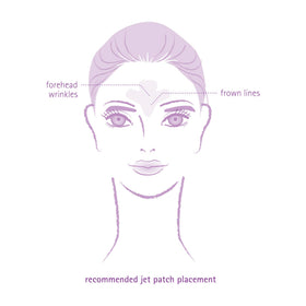 Toute Nuit patch between brows highlighting fit for eleven lines and reduction benefit