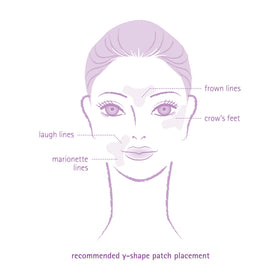 Toute Nuit patch applied on forehead demonstrating line‑reducing immobilization