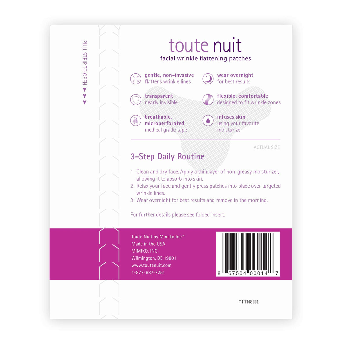 Toute Nuit patch material texture closeup showing gentle, breathable design