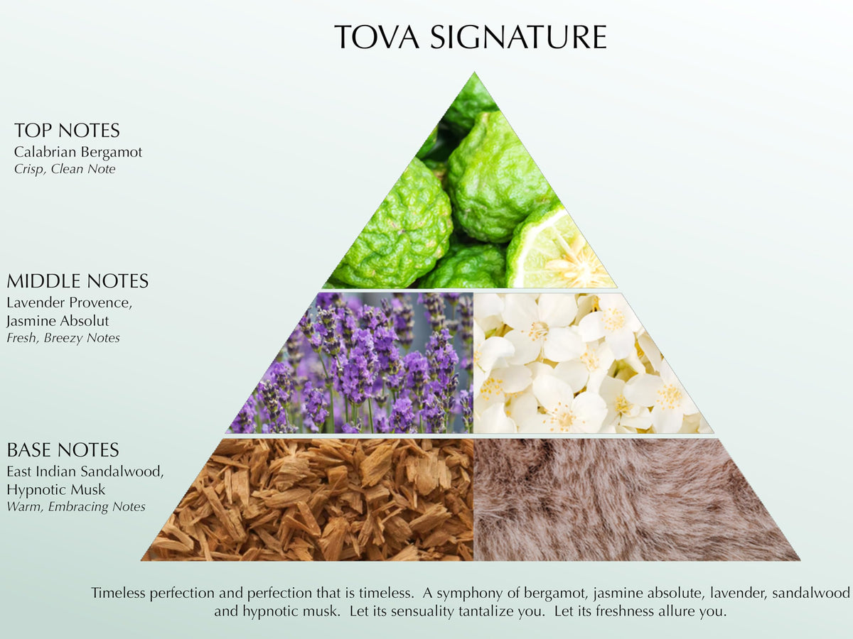 Tova bottle on bathroom shelf in lifestyle setting, suggests everyday luxury
