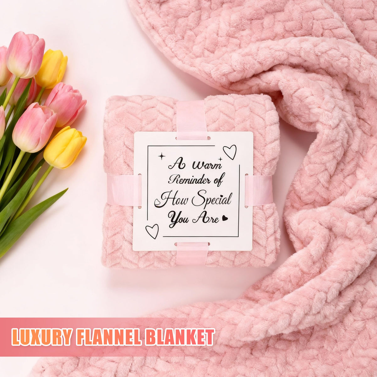 Tova's Creations fuzzy socks and silk eye mask arrangement promoting restful comfort