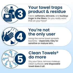 Clean Skin Club towel next to hand, demonstrates XL scale