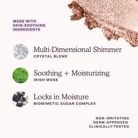 Tower 28 stick applied on eyelid demonstrating quick wearable shimmer benefit