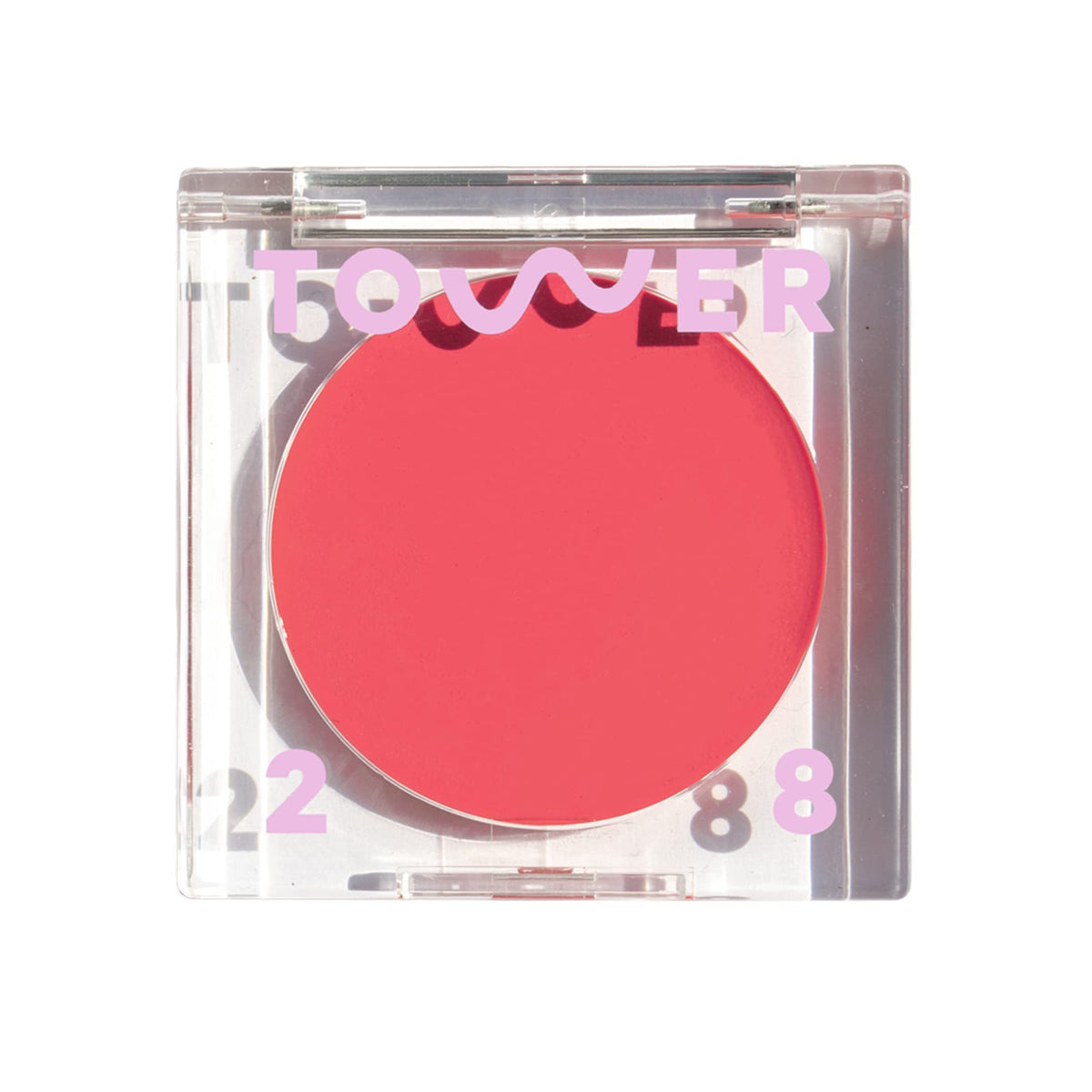 Tower 28 front packaging showing compact coral-pink shade and clear branding benefits