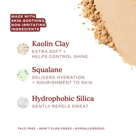 Tower 28 pressed powder being applied with brush demonstrating even coverage benefit