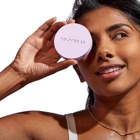 Tower 28 powder puff pressing product demonstrating easy application and longevity