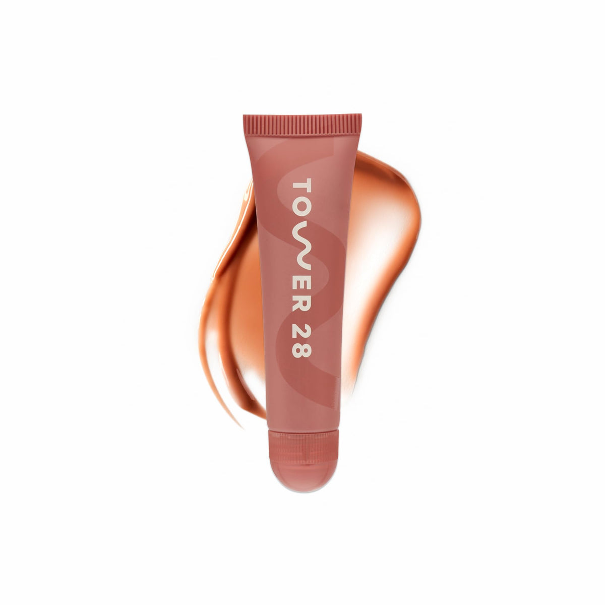 Tower 28 LipSoftie front view showing packaging and Dulce de Leche tint for easy recognition