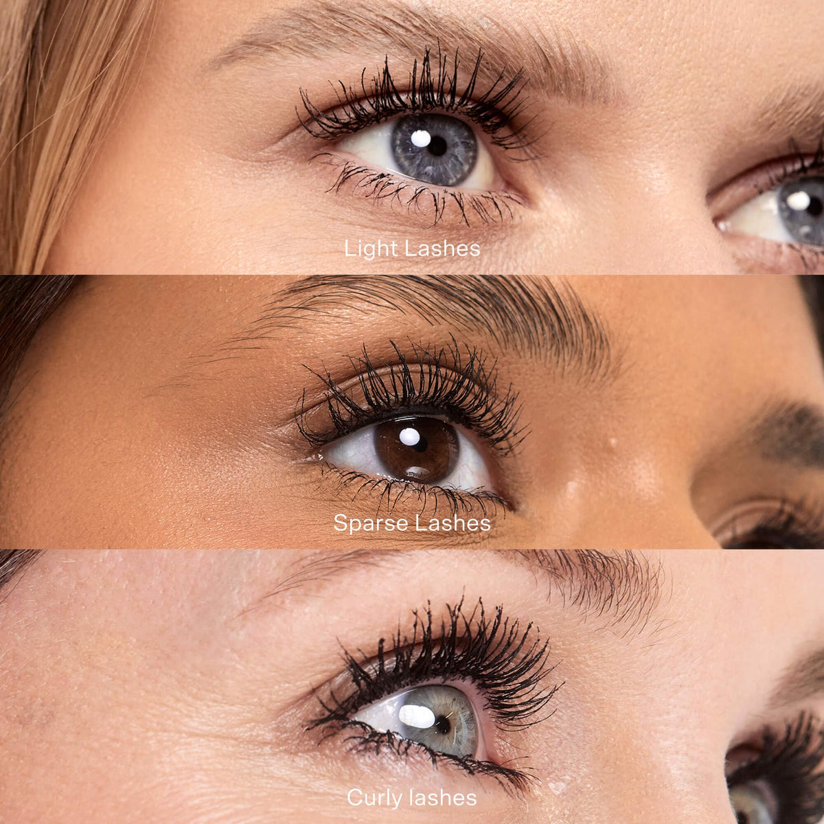Tower 28 MakeWaves wand detail with triple-wave bands for precise lash separation