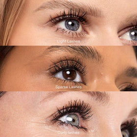 Tower 28 MakeWaves wand detail with triple-wave bands for precise lash separation
