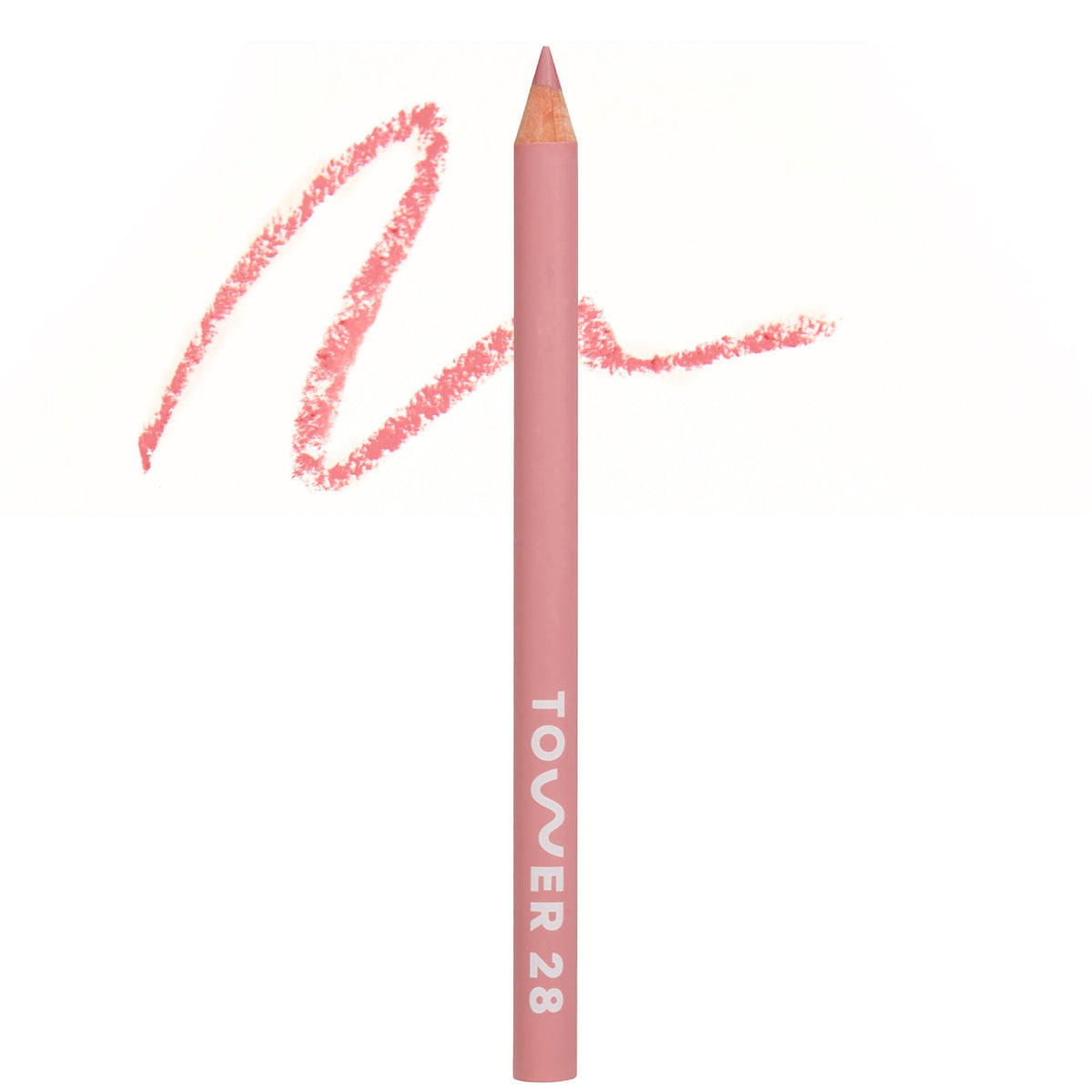 Tower 28 front packaging showing rosy nude pencil and branding benefit of clear product ID