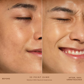 Tower 28 buffed on face with brush for buildable coverage benefit