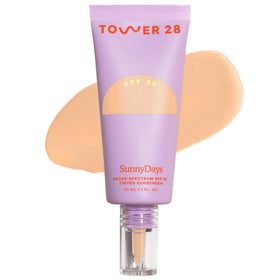 Tower 28 SunnyDays front packaging shows natural SPF coverage benefit