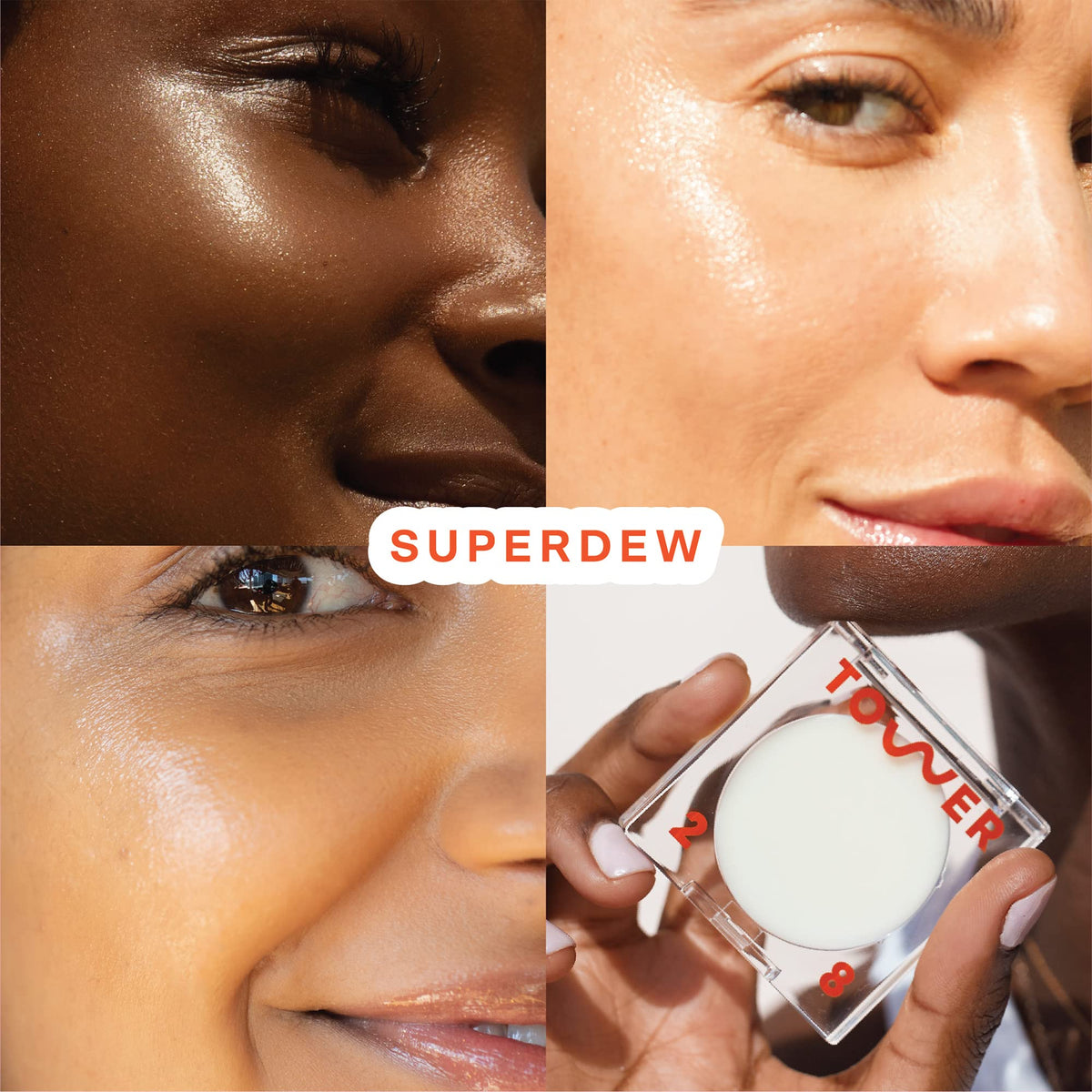 Tower 28 SuperDew texture close-up demonstrating smooth, non-shimmery balm finish