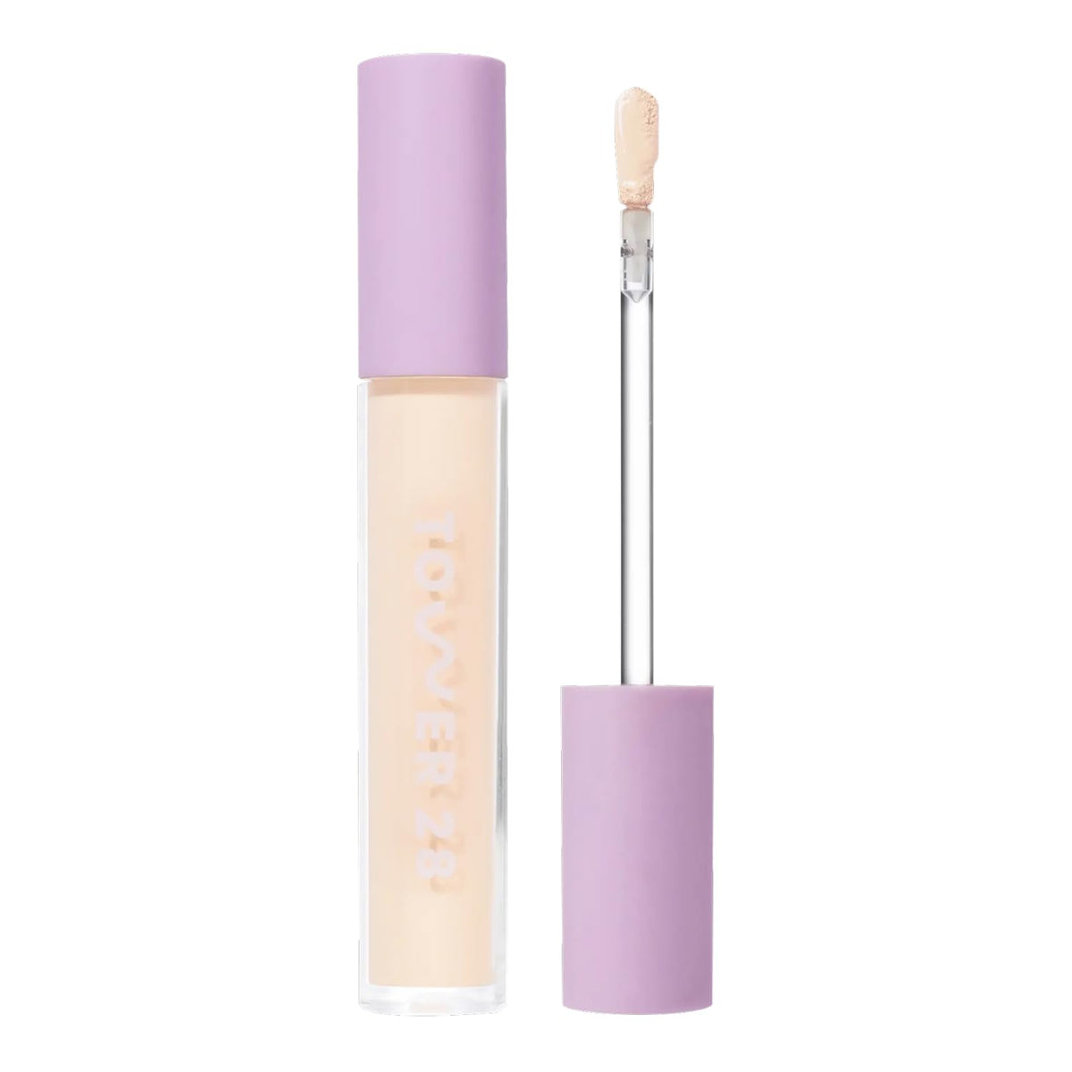 Tower 28 front tube view shows compact concealer packaging and brand clarity