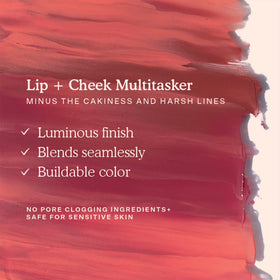Tower 28 product applied on cheeks demonstrating natural mauve flush benefit