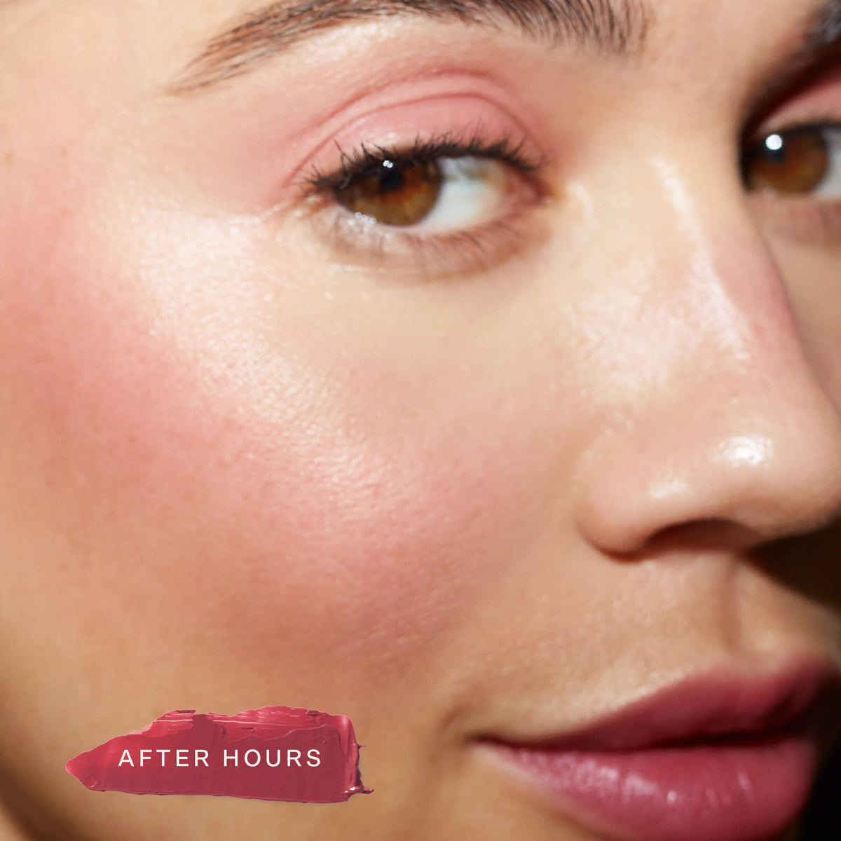 Tower 28 BeachPlease applied to cheeks demonstrating natural, radiant flush benefit
